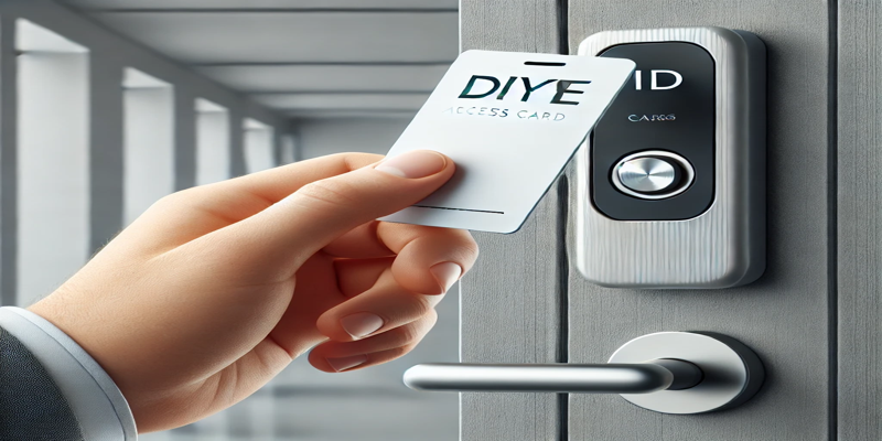 출입증 카드 인식 장면